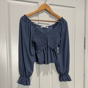 Altar'd State Navy Smocked Blouse